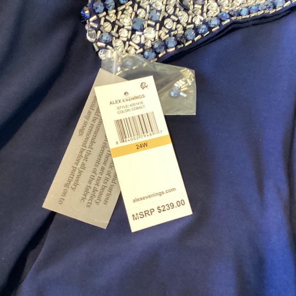 Alex Evenings Embellished Faux Wrap Gown (Plus Size), size 24W - Picture 11 of 12